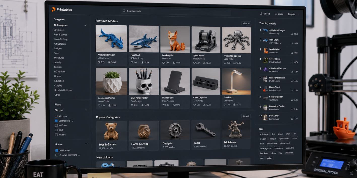 18 Free STL for 3D Printing Sites to Download in 2026