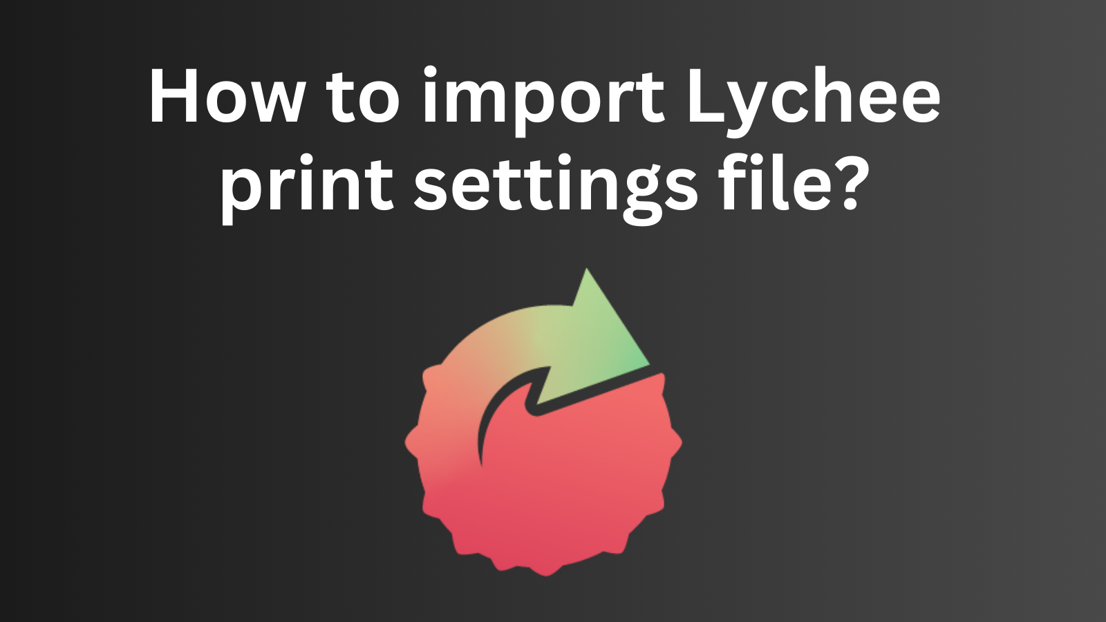 How to import LYCHEE print settings file?