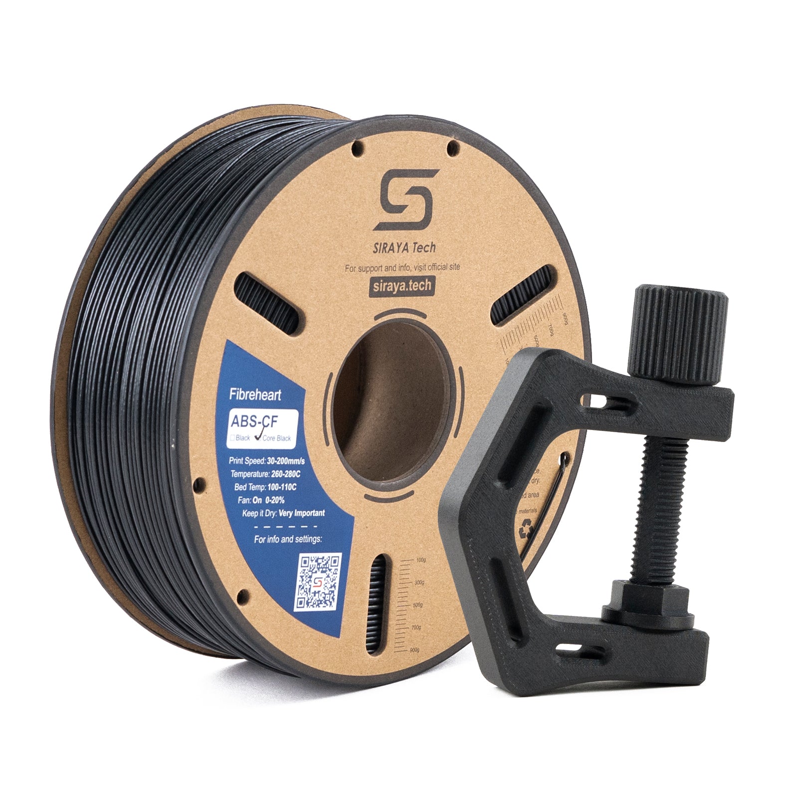 Siraya Tech Fibreheart ABS-CF Core Black FDM Filament for 3D printing