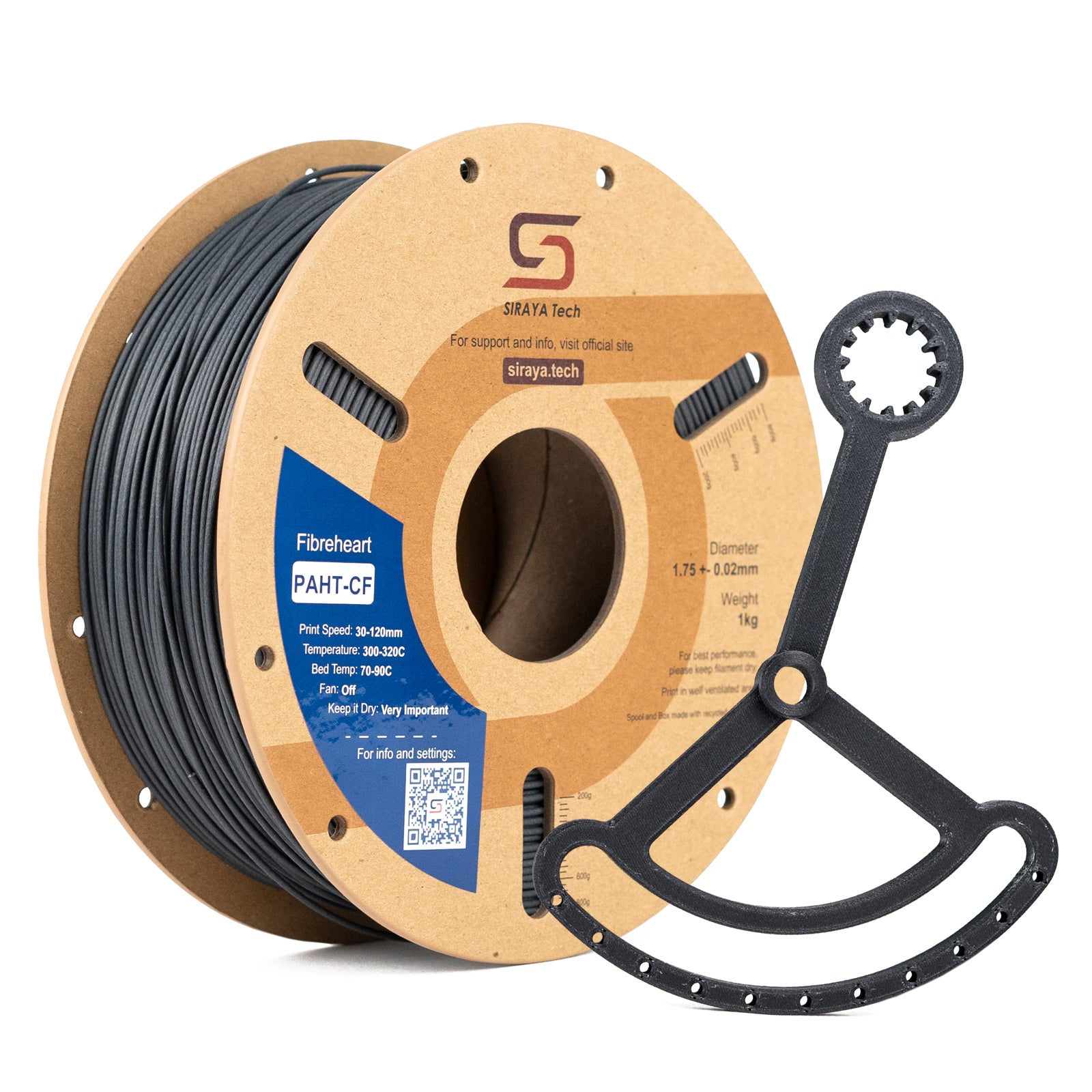 Fibreheart PPA based PAHT-CF Black FDM Printing Filament ONLY for 0.6mm Nozzles (1kg for US)