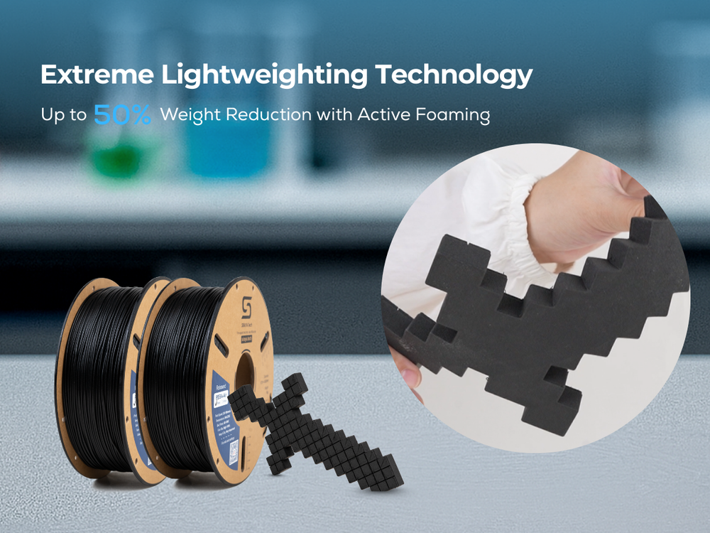 Rebound PEBA Air 70A-90A - Foamed Elastic Filament for FDM 3d Printing