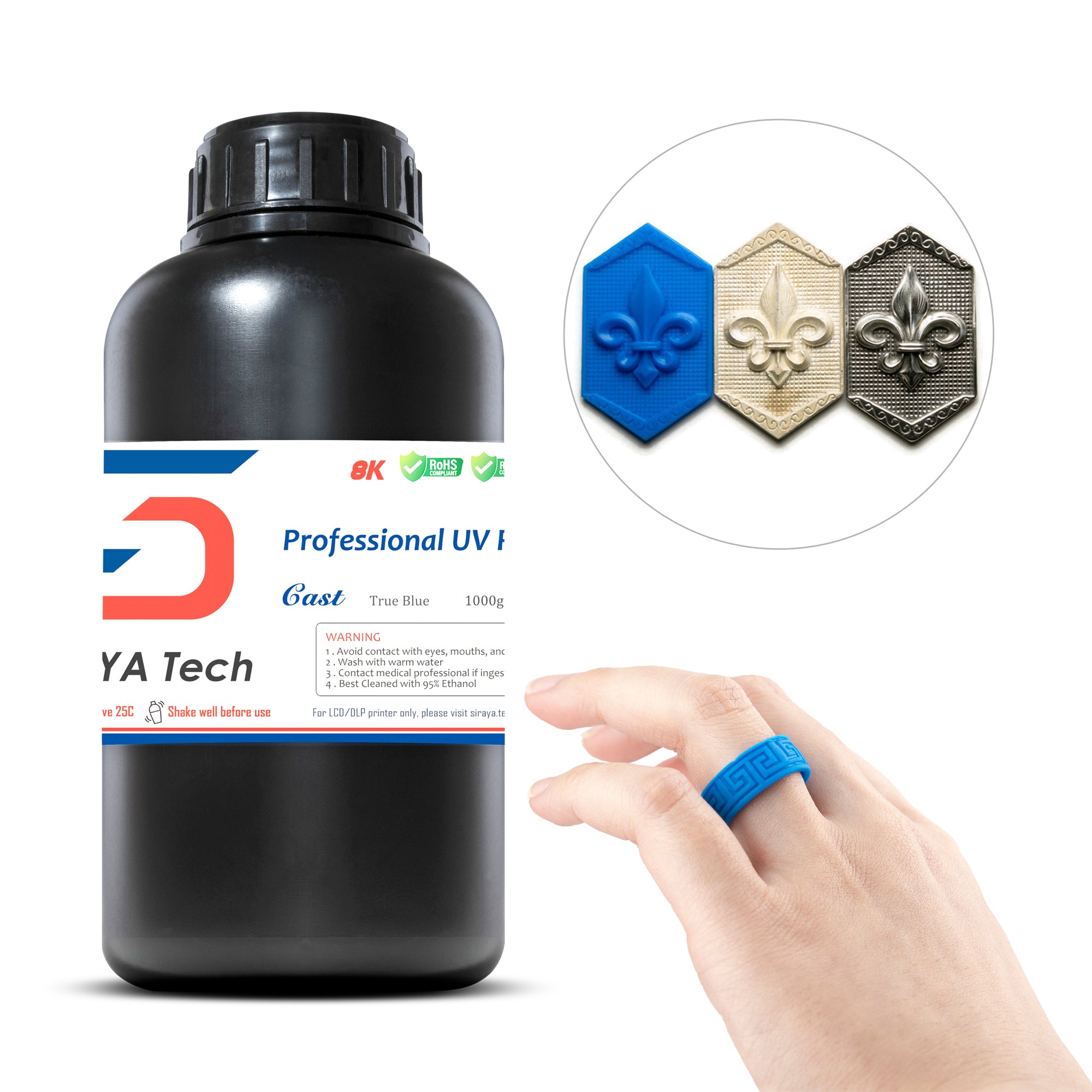 Siraya Tech 3D Printer Hars Beeldhouwen Hoge Temperatuur Resolutie Weerstand Hars voor DLP/LCD Printers Zoals Moonray 3D Printing Snelle Hars voor Engineering Sieraden en Industrieel (Ultra Wit, 1kg Siraya Tech 3D Printer Hars Beeldhouwen Hoge Temperatuur Resolutie Weerstand Hars voor DLP/LCD Printers Zoals Moonray 3D Printing Snelle Hars voor Engineering Sieraden en Industrieel (Ultra Wit, 1kg